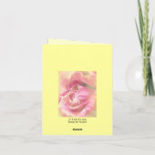 Rosa Gelbe Rose Geburtskarte Karte (Rückseite)