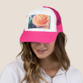 Rosa gelbe Rose mit Minzhintergrund Truckerkappe (Beispiel)