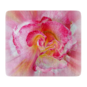 Rosa gelbe Rose Schneidebrett