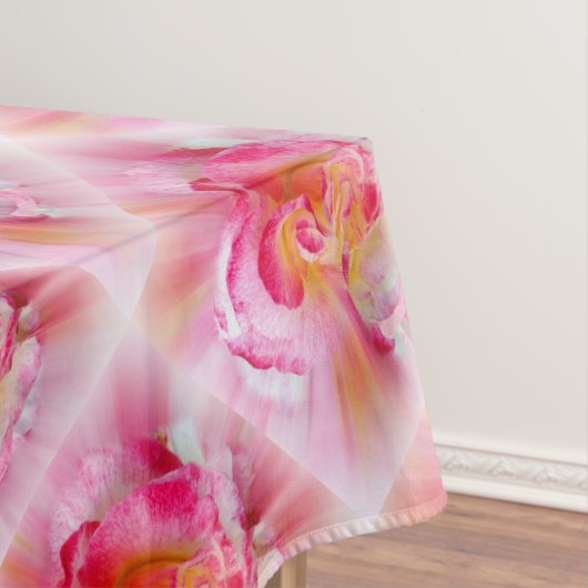 Rosa gelbe Rose Tischdecke (Beispiel)