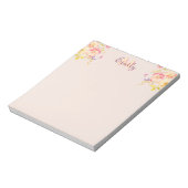 Rosa-gelbe Rosen in Aquarellfarbe auf schwarz, Mon Notizblock (Rotiert)