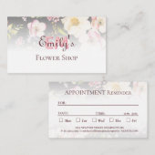 Rosa-gelbe Rosen in Aquarellfarbe auf schwarz, Mon Terminkarte (Vorne/Hinten)