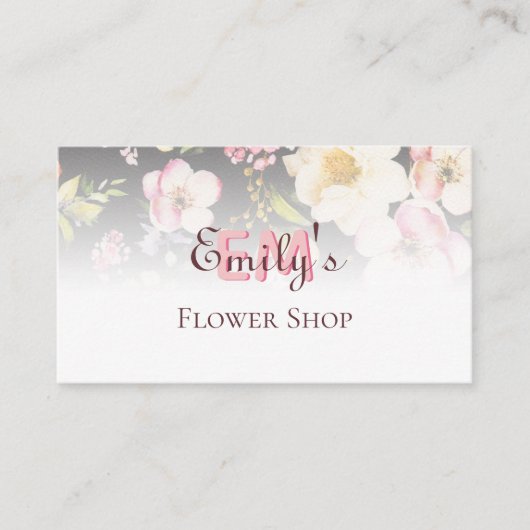 Rosa-gelbe Rosen in Aquarellfarbe auf schwarz, Mon Terminkarte (Vorderseite)