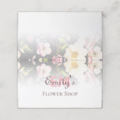 Rosa-gelbe Rosen in Aquarellfarbe auf schwarz, Mon Treuekarte (Außenseite Aufgefaltet)