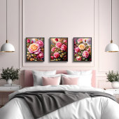 Rosa Gelbe Rosen Landschaft Bilderwand Sets