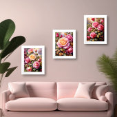 Rosa Gelbe Rosen Landschaft Bilderwand Sets