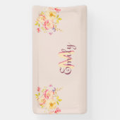Rosa Gelbe Rosen, Monogramm Banner (Vertikal)