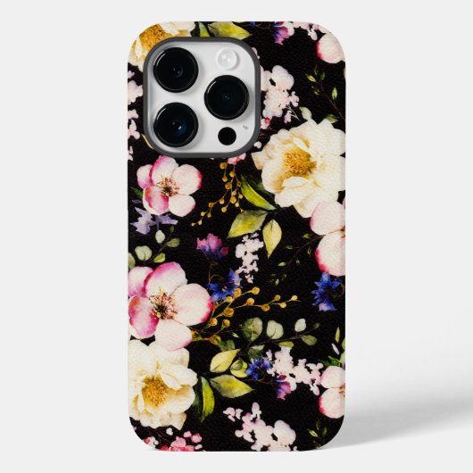 Rosa gelbe Rosen, schwarzer Hintergrund Case-Mate iPhone Hülle (Rückseite)