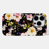 Rosa gelbe Rosen, schwarzer Hintergrund Case-Mate iPhone Hülle (Rückseite (Horizontal))