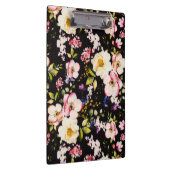 Rosa gelbe Rosen, schwarzer Hintergrund Klemmbrett (Rechts)