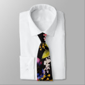 Rosa gelbe Rosen, schwarzer Hintergrund Krawatte (Gebunden)