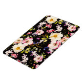 Rosa gelbe Rosen, schwarzer Hintergrund Magnet (Linke Seite)