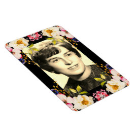 Rosa gelbe Rosen, schwarzer Hintergrund Magnet