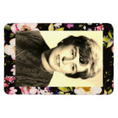 Rosa gelbe Rosen, schwarzer Hintergrund Magnet (Horizontal)