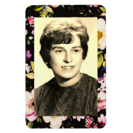 Rosa gelbe Rosen, schwarzer Hintergrund Magnet