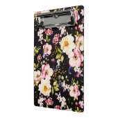 Rosa gelbe Rosen, schwarzer Hintergrund Mini Klemmbrett (Gewinkelt2)