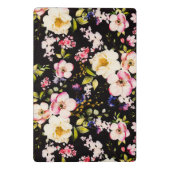 Rosa gelbe Rosen, schwarzer Hintergrund Mini Klemmbrett (Rückseite)