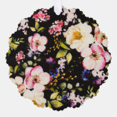 Rosa gelbe Rosen, schwarzer Hintergrund Ornament Karte (Vorderseite)