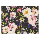 Rosa gelbe Rosen, schwarzer Hintergrund Tischdecke (Vorderseite (Horizontal))