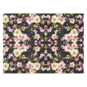 Rosa gelbe Rosen, schwarzer Hintergrund Tischdecke (Vorderseite (Horizontal))