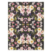 Rosa gelbe Rosen, schwarzer Hintergrund Tischdecke (Vorderseite)