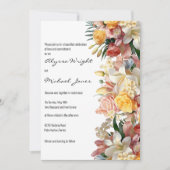 Rosa Gelbe Rosenlilie Orchideen Hochzeit Einladung (Vorderseite)