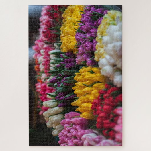 Rosa Gelbe Rote Tulip Blüte Puzzle (Vertikal)