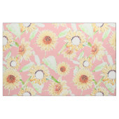 Rosa Gelbe Sonnenblumen Aquarellblumen Stoff (Fat Quarter (45,7 x 55,9 cm))