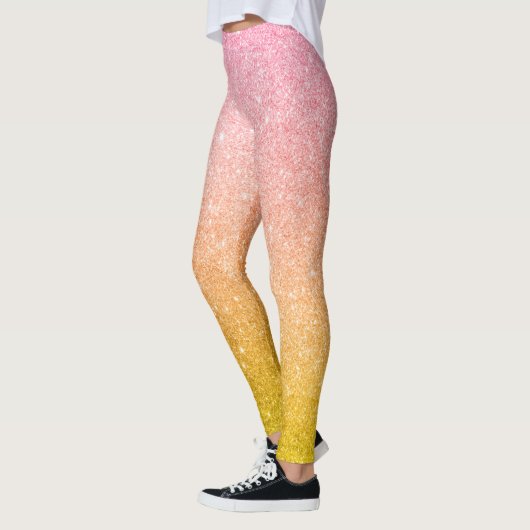Rosa Gelbe Sparkone Glitzer Party Leggings (Links)