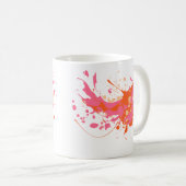 Rosa Gelbe Splash Artistisch Kaffeetasse (VorderseiteRechts)