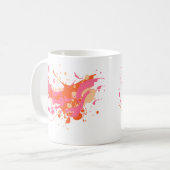 Rosa Gelbe Splash Artistisch Kaffeetasse (Vorderseite Links)