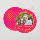 Rosa Gelbe Sternexplosion Frohe Weihnachten Foto (Vorne/Hinten)