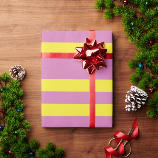 Rosa Gelbe Streifen Geschenkpapier (Feiertagsgeschenk)