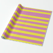 Rosa Gelbe Streifen Geschenkpapier (Ungerollt)