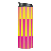 Rosa Gelbe Streifen Muster Thermosbecher (Nach rechts gedreht)