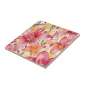 Rosa Gelbe Taglilien Fliese (Seite)