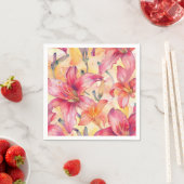 Rosa Gelbe Taglilien Serviette (Beispiel)