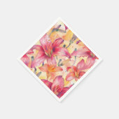 Rosa Gelbe Taglilien Serviette (Ecke)