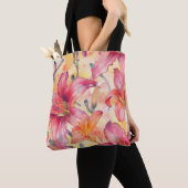 Rosa Gelbe Taglilien Tasche (Von Nahem)