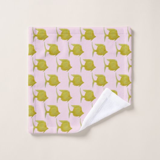 Rosa Gelbe tropische Fische Waschlappen (Waschlappen)