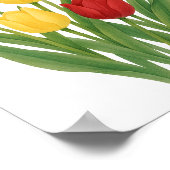 Rosa Gelbe Tulpen Malerei Blumenmauer Kunst Poster (Ecke)