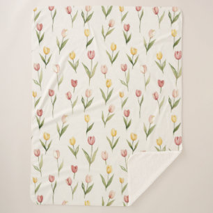 Rosa gelbe Tulpen Osterglocken Blumen Geburtstag Sherpadecke
