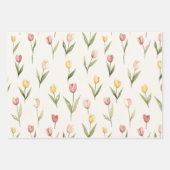 Rosa gelbe Tulpenblumen Ostern Geschenkpapier Set (Vorderseite 2)