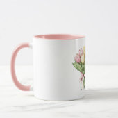 Rosa gelbe Tulpenblumen Ostern Tasse (Links)