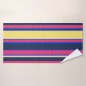 Rosa, gelbe und blaue Streifen Badehandtuch (Badehandtuch)