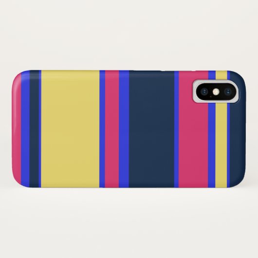 Rosa, gelbe und blaue Streifen Case-Mate iPhone Hülle (Rückseite (Horizontal))