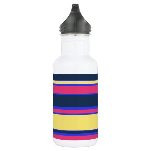 Rosa, gelbe und blaue Streifen Edelstahlflasche (Rechts)