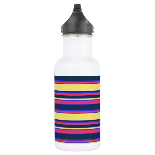 Rosa, gelbe und blaue Streifen Edelstahlflasche (Rechts)