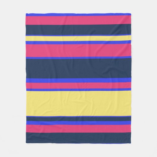 Rosa, gelbe und blaue Streifen Fleecedecke (Vorderseite)