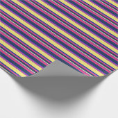 Rosa, gelbe und blaue Streifen Geschenkpapier (Ecke)